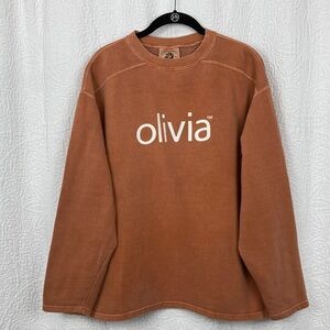 VTG Authentic Pigment 100% Ringspun Cotton Olivia Brown Sweatshirt Sz Small